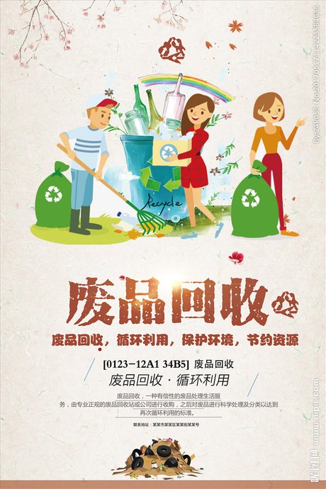 废品回收循环利用海报图片