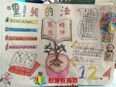 刘集镇棉布小学开展法制在 我心中〃 手抄报活