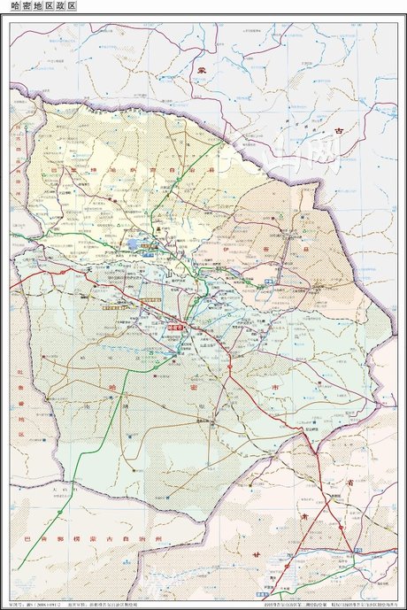 哈密地区政区 地图
