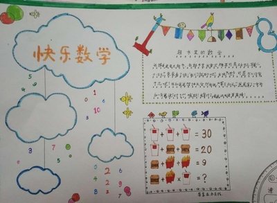 小学三年级数学手抄报:快乐数学一