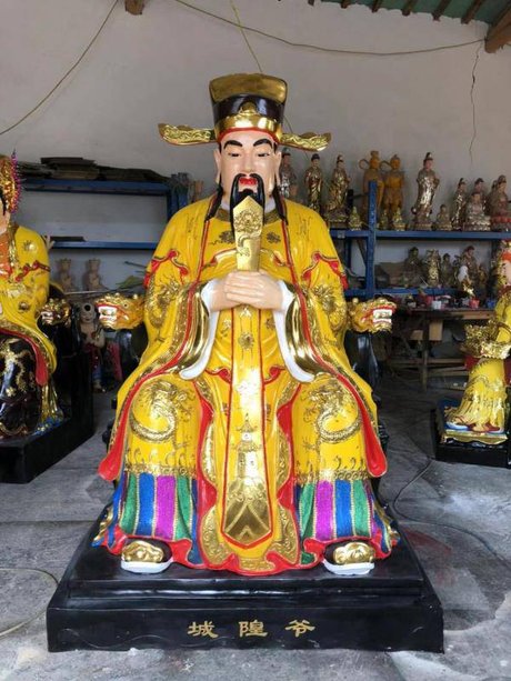 城隍爷神像供应商 城隍奶奶彩绘神像 十殿阎王神像 文武判官塑像