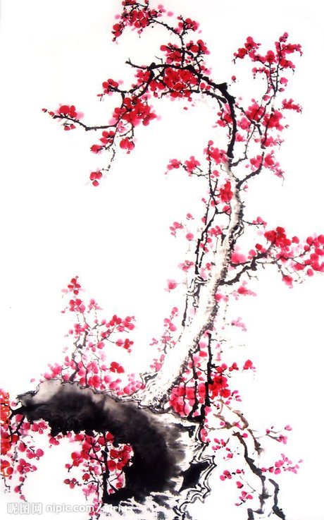 水墨梅花设计图__绘画书法_文化艺术_设计图库_昵图网nipic.com
