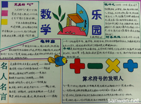 内容 初中数学手抄报高清 初中数学手抄报素材 2020年初中七年级人教