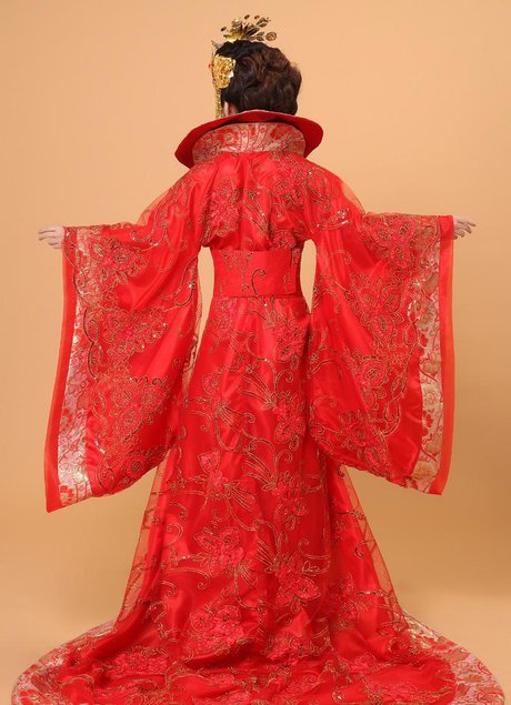 贵妃装古装服装红色结婚礼服唐装汉服女皇后唐朝舞台装演出服刺绣