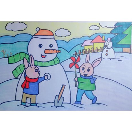 美术工艺,一个人,站,雪 相关搜索 儿童画冬天的图画 冬天的景色儿童
