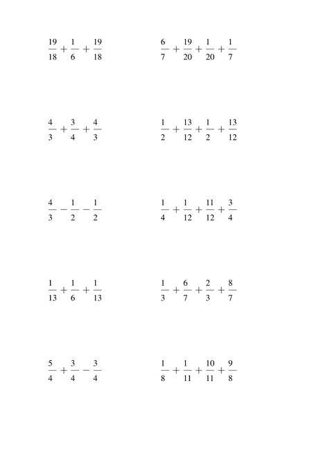 五年级数学下册分数加减法练习题-100资料