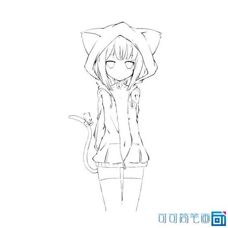 简笔画人物女孩q版_360图片