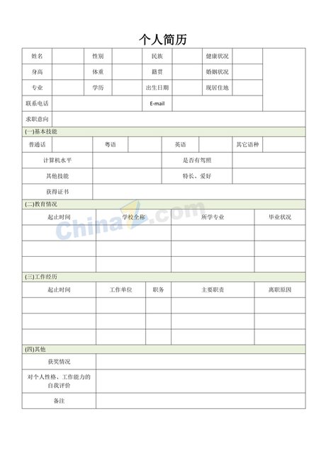 教师简历模板 教师简历 教师简历模板范文 教师个人简历表格 教师个人