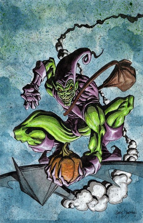 动漫人物插画:绿魔人(green goblin)(3)