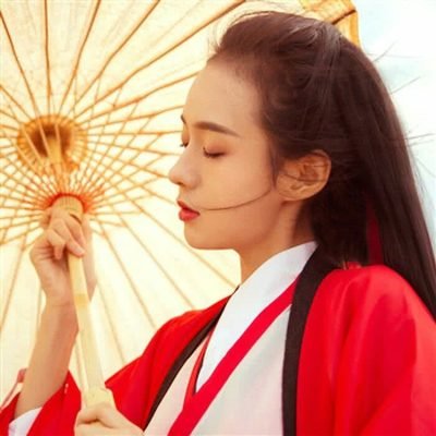 古风美女图片头像,红衣女子侧颜好美