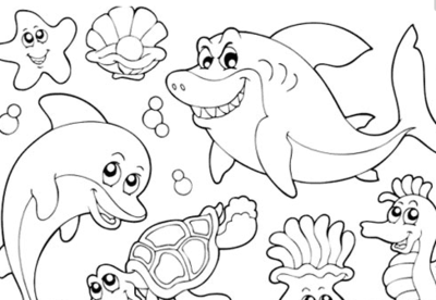 海底世界儿童画图片_海底动物儿童绘画图集