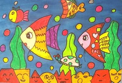 海底世界儿童画简单的_奔跑网