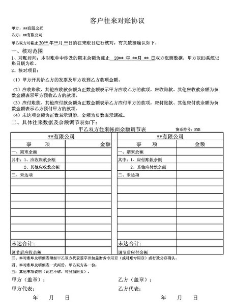 客户往来账对账函样本|客户往来对账单模板xls格式免费下载【标准版】