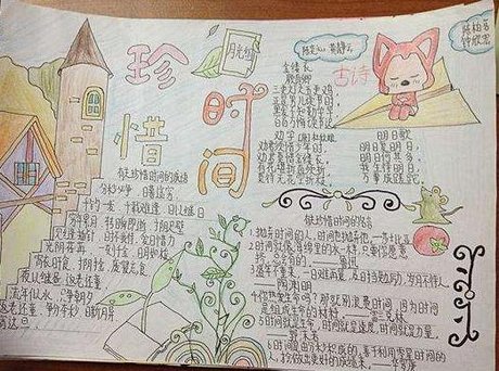 小学一年级关于时间的手抄报 小学关于时间的数学手抄报 小学三年级