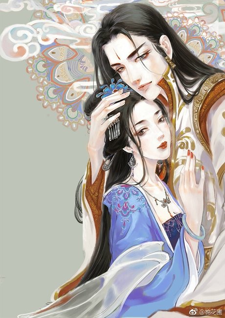 手绘古装 情侣 插画师:棉花圃