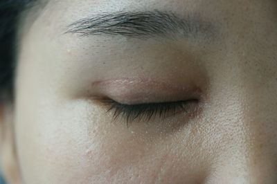 双眼皮闭眼照
