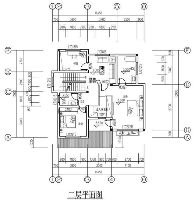 卧室的平面图