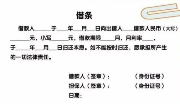 正规借条范本图片