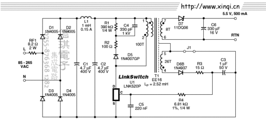 lnk304gn电路原理图