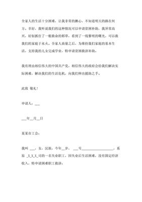 救济申请书范文
