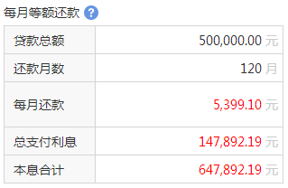 50万的每月还款多少