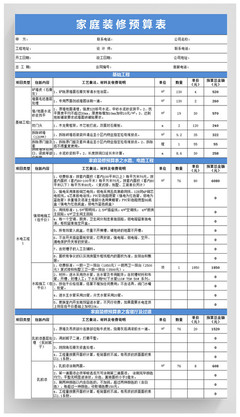装修套餐报价单