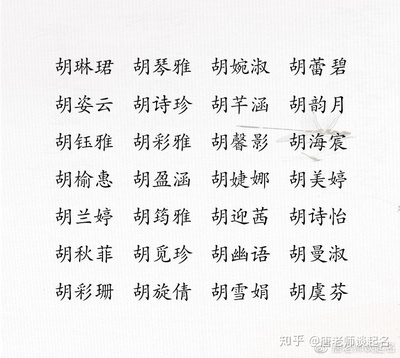 女孩胡姓取名大全