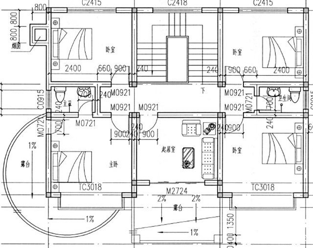自建二层楼房设计图
