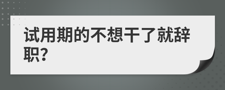 试用期不想干了