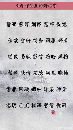 文学作品中好听的名字