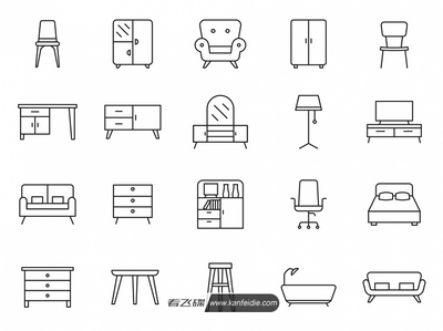 室内家具简笔画