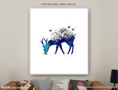 鹿装饰画