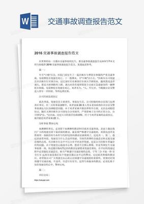 交通事故调查报告