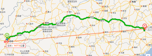 长沙离福建有多远
