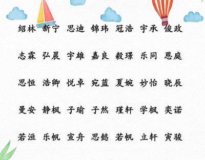 景字取名男孩名字大全
