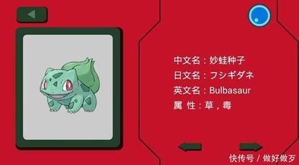 神奇宝贝英文名大全