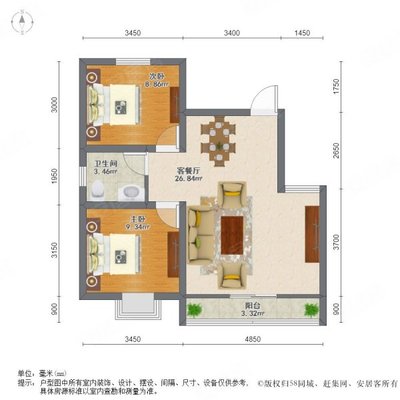 80平米户型图