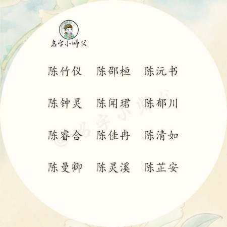 陈姓比较好听的名字