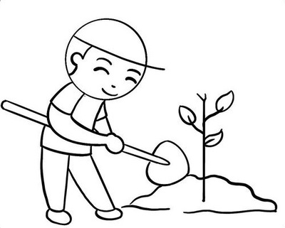 植树节简单画 图画图片