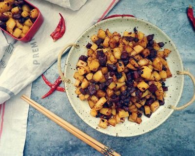 脆哨土豆丁的制作方法