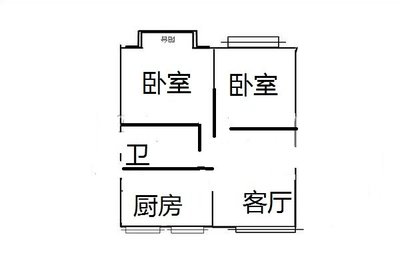 两卧室朝东客厅厨房朝北