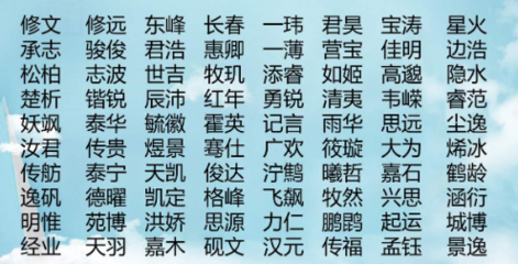 好名字大全男孩