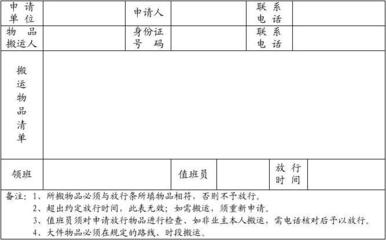 物业放行条模板