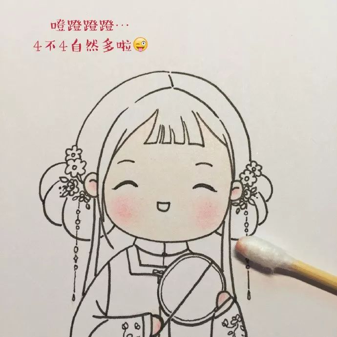 古风美人简笔画的\