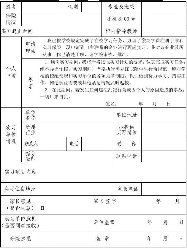实习申请理由怎么写