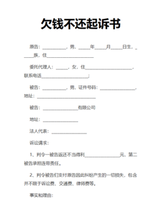 起诉书怎么写及格式