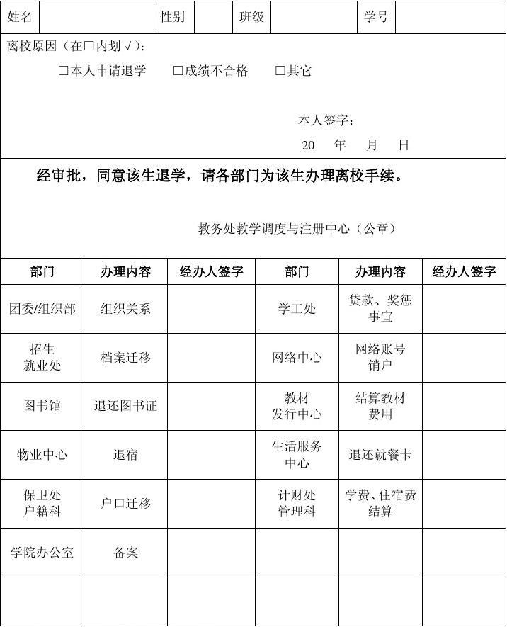 退学证明怎么写