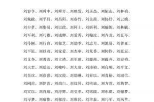 刘字的名字大全男孩
