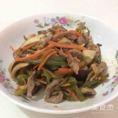 香菇青椒炒肉丝的做法