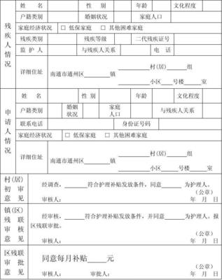 残疾申请补助怎么写